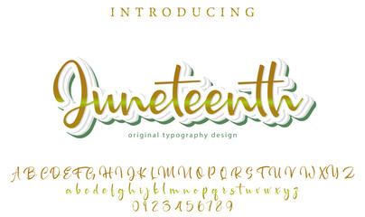Juneteenth Font Stylish brush painted an uppercase vector letters, alphabet, typeface