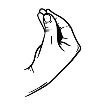 Bellissimo icon delicious food Italy hand gesture sketch engraving vector illustration, isolated on white background