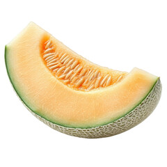 Isolated cantaloupe slice on white