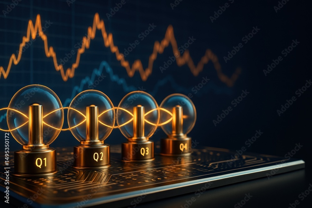 Poster electrical components with graphical data analysis in a technology background