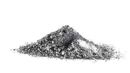 Shiny Silver Powder Dust Pile on White Background for Design Projects