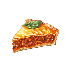 Isolated meat pie slice drawing