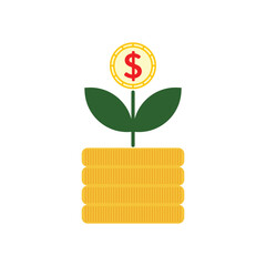 a stack of US dollar growing
