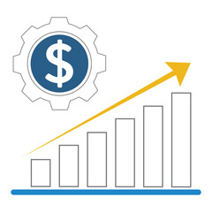 Finacial graph of US dollar Illustration