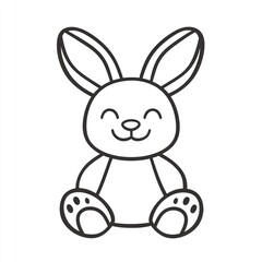 Obraz premium Happy bunny sitting, Easter card design, white background