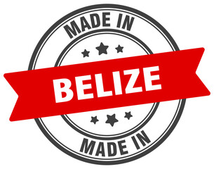 Made in Belize round sign. Made in Belize stamp.