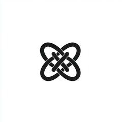 Obraz premium Intertwined abstract design, white background, symbol, graphic design, website icon