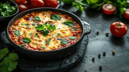 Delicious Homemade Baked Pasta Casserole in Cast Iron Skillet