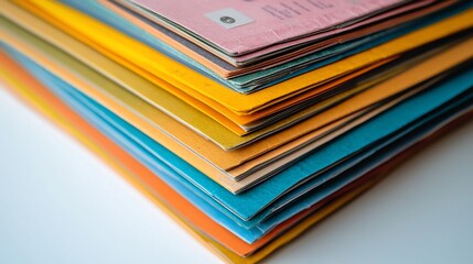 Colorful stack of publications