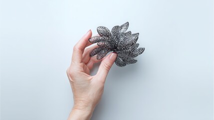 Fototapeta premium A hand holding a flower made of paper