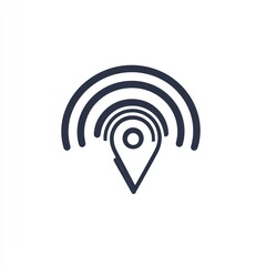 Location signal, GPS, map, wireless, technology, white background, app icon design