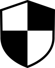 Shield silhouette icon. Protect shield security icon sign. Shield badge quality symbol isolated on transparent background. Design element for safety and protection. Vector illustration.