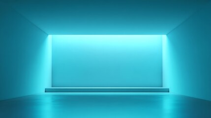 Blue studio room. Limbo light background. Abstract 3d backdrop for product presentation. Minimal wall scene. Showcase, promotion display modern