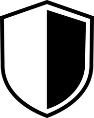 Shield silhouette icon. Protect shield security icon sign. Shield badge quality symbol isolated on transparent background. Design element for safety and protection. Vector illustration.