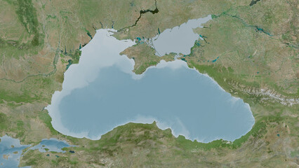 Black Sea highlighted. Satellite map © zelwanka