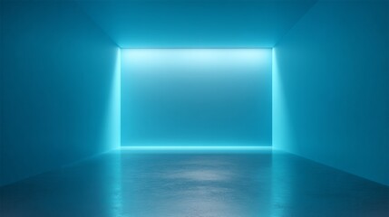 Fototapeta premium Blue studio room. Limbo light background. Abstract 3d backdrop for product presentation. Minimal wall scene. Showcase, promotion display modern