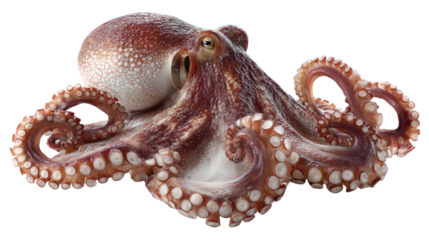 Intelligent Octopus: Witness the captivating presence of an octopus in its underwater domain, captured in stunning detail, showcasing its unique attributes.