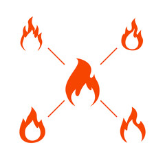 Vector illustration of fire icon set