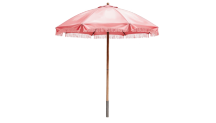 Charming pink umbrella with elegant fringes, a stylish accessory for rainy days stylish