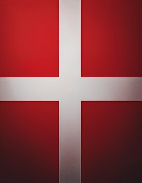 D&auml;nische Flagge mit wei&szlig;em skandinavischem Kreuz auf rotem Hintergrund