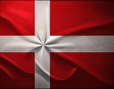 D&auml;nische Flagge mit wei&szlig;em skandinavischem Kreuz auf rotem Hintergrund