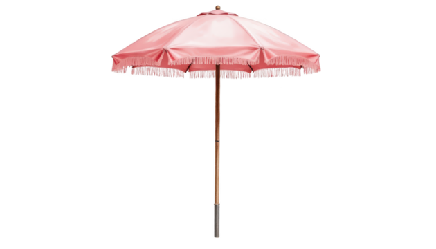 Charming pink umbrella with elegant fringes, a stylish accessory for rainy days stylish