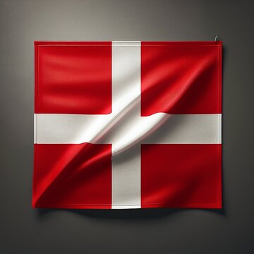 D&auml;nische Flagge mit wei&szlig;em skandinavischem Kreuz auf rotem Hintergrund