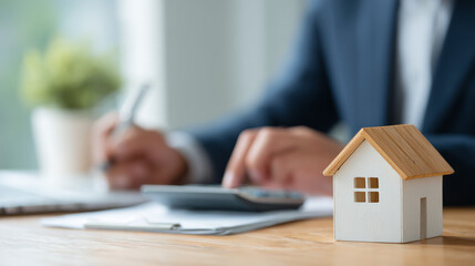 Real estate, the concept of buying a house, real estate agents are printing the purchase contract documents
