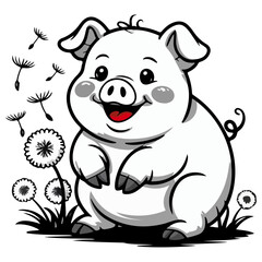 Adorable Pigs cute animal vector