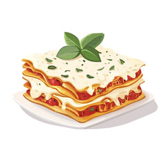 My Simple flat 2D illustration of lasagna sheets group isolated on a transparent background, vector, flat design, animation design, simple flat 2D icon, clipart