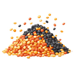 My Simple flat 2D illustration of lentils pile isolated on a transparent background, vector, flat design, animation design, simple flat 2D icon, clipart