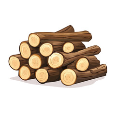My Simple flat 2D illustration of log pile isolated on a transparent background, vector, flat design, animation design, simple flat 2D icon, clipart