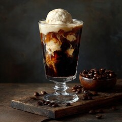 Classic Italian iced coffee with floating espresso crema