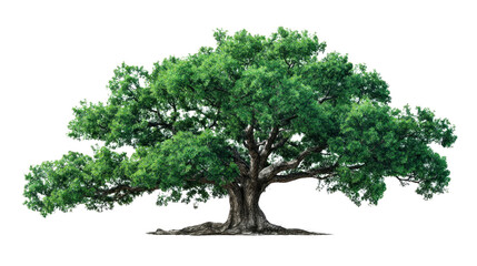 Majestic Oak in Solitude: An awe-inspiring, large oak stands tall, a testament to the power and serenity of nature. This tree is a symbol of endurance and vitality.