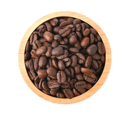 fresh roasted coffee beans on transparent png top view