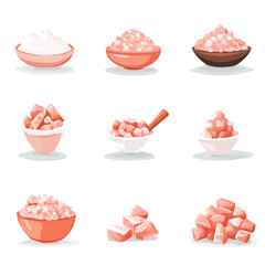 My Simple flat 2D icon, pink salt set isolated on a white background, vector, vector, flat design, animation design, simple flat 2D icon, minimalist design, vector design