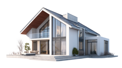 Modern Architectural Marvel: Captivating image of a modern, elegant house, boasting a sleek design and expansive windows, it is a testament to contemporary living and architectural innovation.