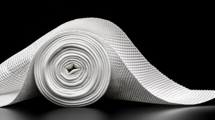 Close-up a roll of paper towel unrolling