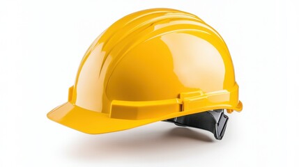 Fototapeta premium Bright Yellow Construction Helmet for Safety on Work Sites and Projects
