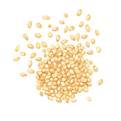 My Simple flat 2D icon, sesame seeds in bowl isolated on a white background, vector, vector, flat design, animation design, simple flat 2D icon, minimalist design, vector design, eps