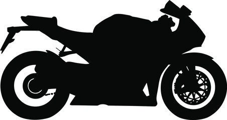 Obraz premium Motorcycle silhouette vector illustration white background