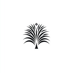 Fototapeta premium Stylized palm tree design, white background, graphic art, website icon