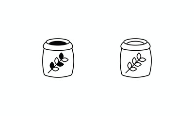 Grains icons set Line and Glyph black vector icon stock illustration
