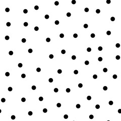 Minimal monochrome Seamless polka dot pattern. Black confetti vector design for celebration themes, birthday wrapping, fabric, scrapbook, digital paper