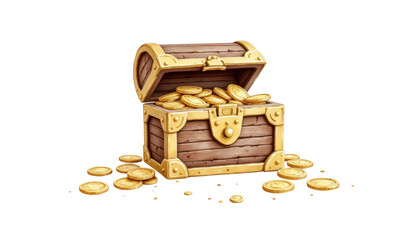 A chest overflowing with gold coins, symbol of wealth and fortune overflowing