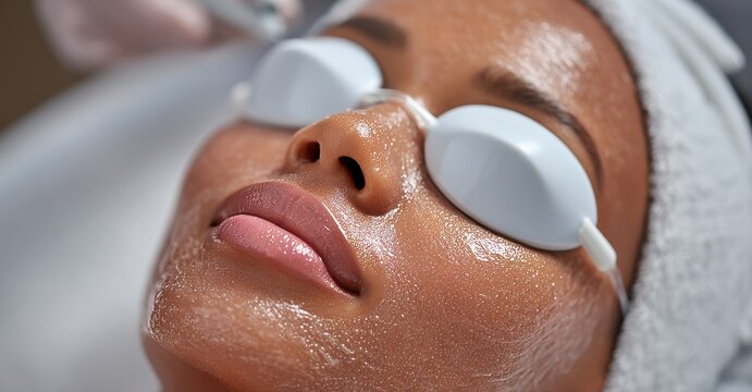 Smooth cheeks are the goal for the young woman receiving laser hair removal