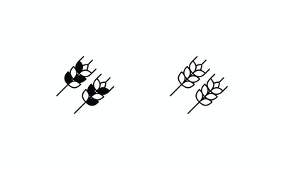 Gluten-Free icons set Line and Glyph black vector icon stock illustration