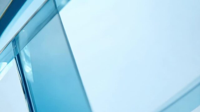 Abstract looped motion of transparent glass rectangles