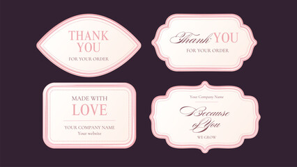 3d Frame Elegant Luxury Metal Royal Border Shape Event Holiday Ornament Label Business Tag Set Traditional Vintage Pastel Invitation Emblem Collection