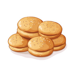 My very Simple flat 2D icon, burger buns bunch isolated on a white background, vector, flat design, animation design, simple flat 2D icon, minimalist design, vector design, eps